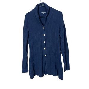 Brooks Brothers Knit Blue Cashmere‎ Blend Button Front Cardigan Sweater Size M